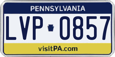 PA license plate LVP0857