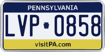 PA license plate LVP0858