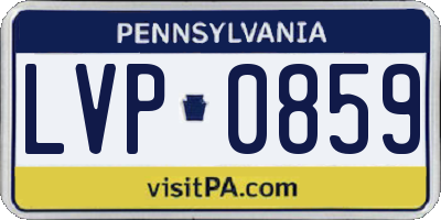 PA license plate LVP0859