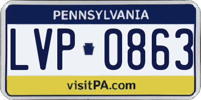 PA license plate LVP0863