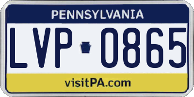 PA license plate LVP0865
