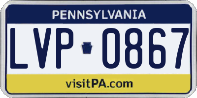 PA license plate LVP0867