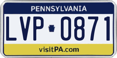 PA license plate LVP0871
