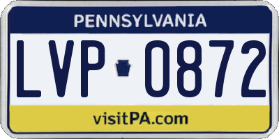 PA license plate LVP0872