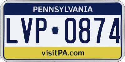PA license plate LVP0874