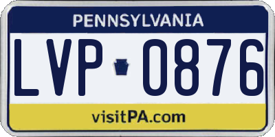 PA license plate LVP0876