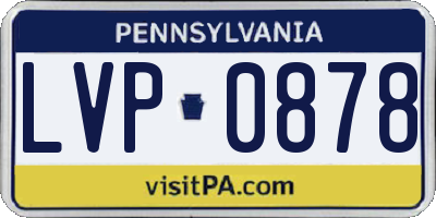 PA license plate LVP0878