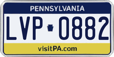 PA license plate LVP0882