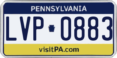 PA license plate LVP0883