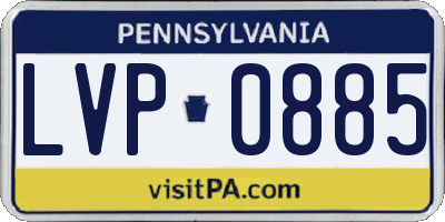 PA license plate LVP0885