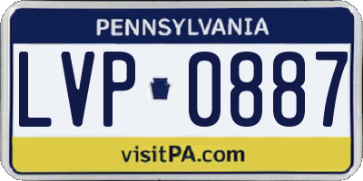PA license plate LVP0887