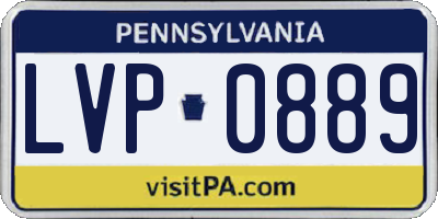 PA license plate LVP0889
