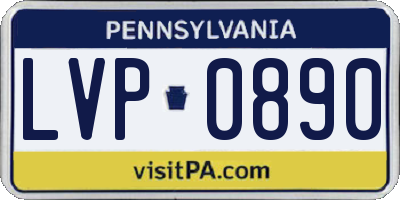 PA license plate LVP0890