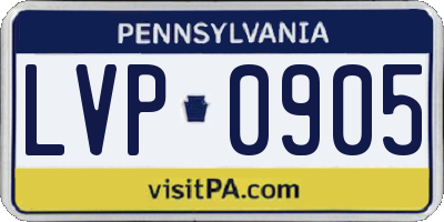 PA license plate LVP0905