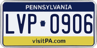 PA license plate LVP0906