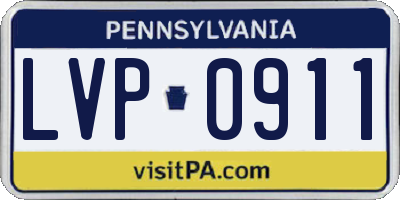 PA license plate LVP0911