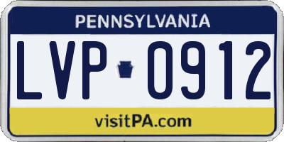 PA license plate LVP0912