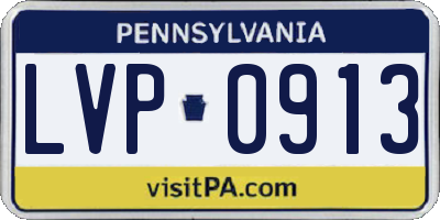 PA license plate LVP0913