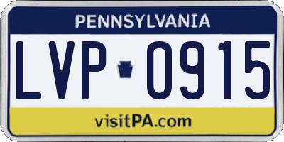 PA license plate LVP0915