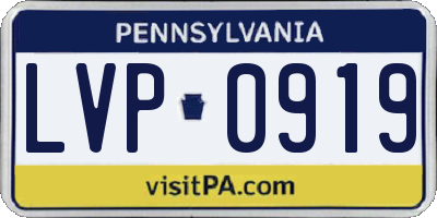 PA license plate LVP0919