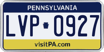 PA license plate LVP0927