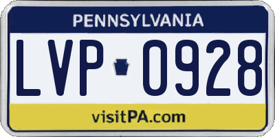 PA license plate LVP0928