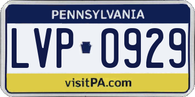 PA license plate LVP0929