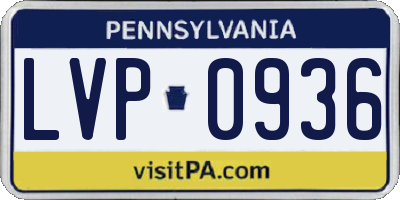 PA license plate LVP0936