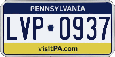 PA license plate LVP0937