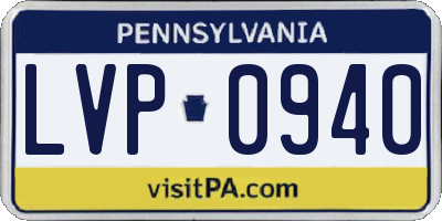 PA license plate LVP0940