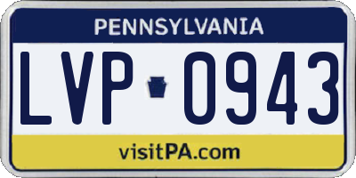 PA license plate LVP0943