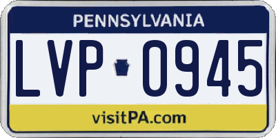 PA license plate LVP0945