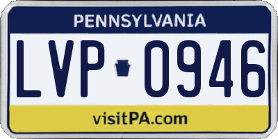 PA license plate LVP0946