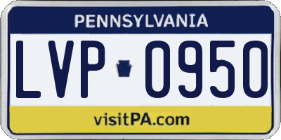 PA license plate LVP0950