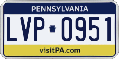 PA license plate LVP0951