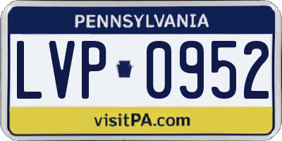 PA license plate LVP0952