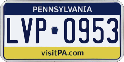 PA license plate LVP0953