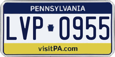 PA license plate LVP0955
