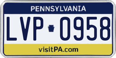 PA license plate LVP0958