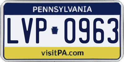 PA license plate LVP0963