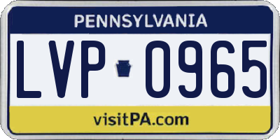PA license plate LVP0965