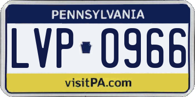 PA license plate LVP0966