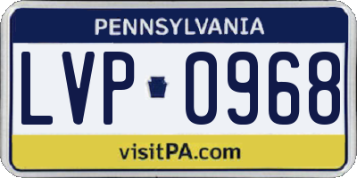 PA license plate LVP0968