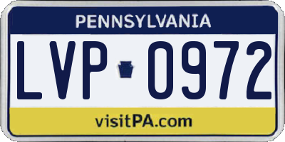 PA license plate LVP0972