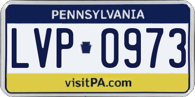 PA license plate LVP0973