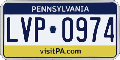 PA license plate LVP0974