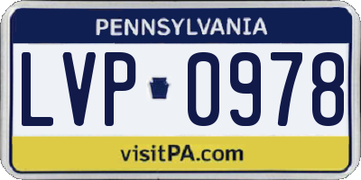 PA license plate LVP0978