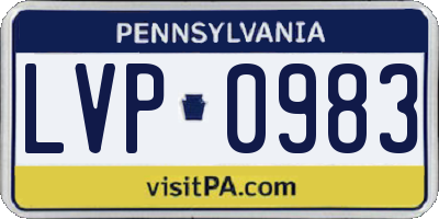 PA license plate LVP0983