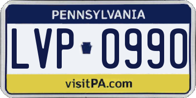 PA license plate LVP0990