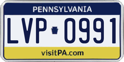 PA license plate LVP0991